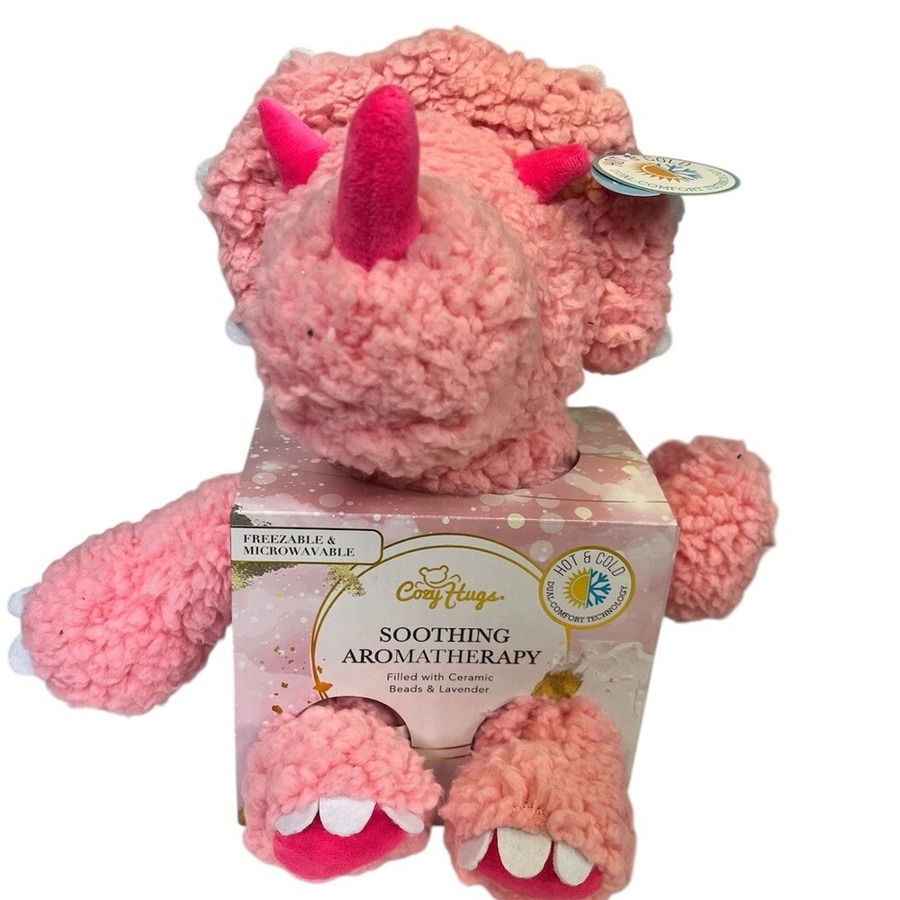 Cozy Hugs Pink Triceratops  Soothing Aromatherapy Plush Microwaveable